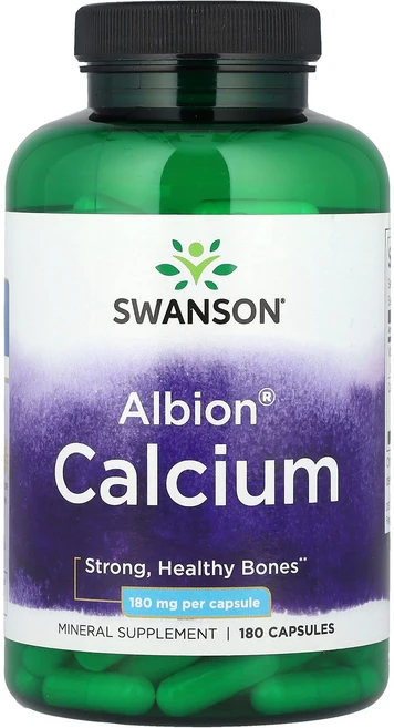 Swanson Albion® 칼슘 캡슐 180정 Swanson (스완슨), 1개 - 쿠팡