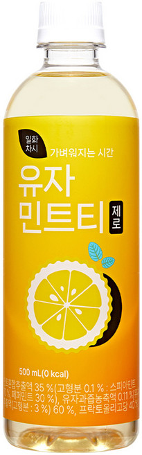 일화차시 유자민트티 제로 500ml, 10개