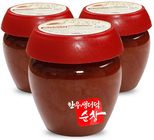 [ TV홈쇼핑 명인 인증 정품] 양환태장인의 순창 한우 생 더덕 고추장 만능 소고기 볶음고추장, 500g, 1박스