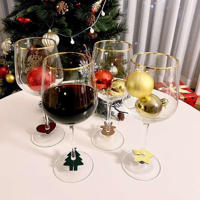 와인참 크리스마스 와인 글라스 마커 용품 와인악세사리, 1개, 트리(Tree)