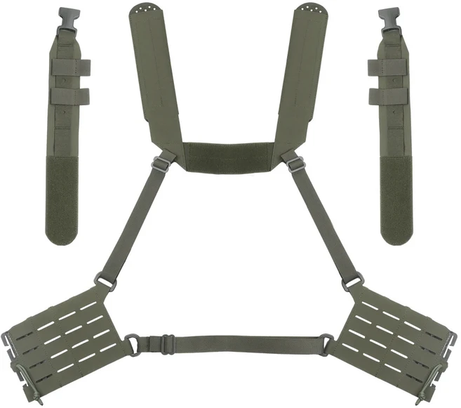 포세이돈 디펜스 ARC 경량 체스트 리그 키트 모듈형 하네스 시스템 몰리 패널 H-스트랩 퀵 릴리즈, 08 OD