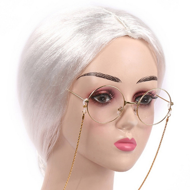 할머니 가발 할머니 의상 가발 짧은 회색 코스프레 가발 할로윈 파티, 색상 2, 1개