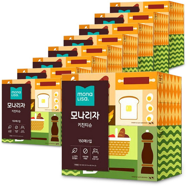 모나리자 뽑아쓰는 키친티슈 150매, 18개