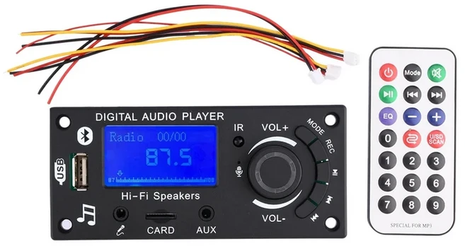 무선 오디오 디코더 모듈 mp3 블루투스 5.0 자동차 보드 FM APE FLAC WMA WAV 원격 제어 TF 카드 USB 포트, 01 B