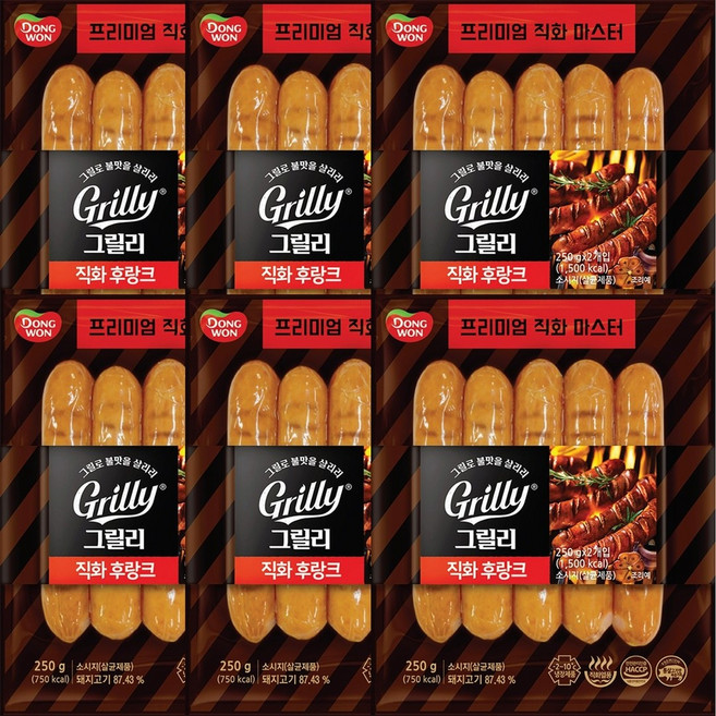 동원에프엔비 그릴리직화후랑크, 6개, 250g