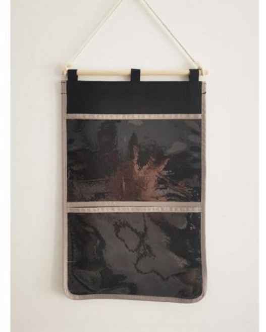 兒童作品收納掛袋 美術畫袋 A4橫向展示袋, 黑色