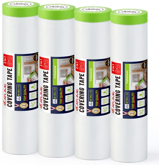 아뜰라임 보양 프리미엄 커버링 카바링 비닐 마스킹 테이프 그린, 4개