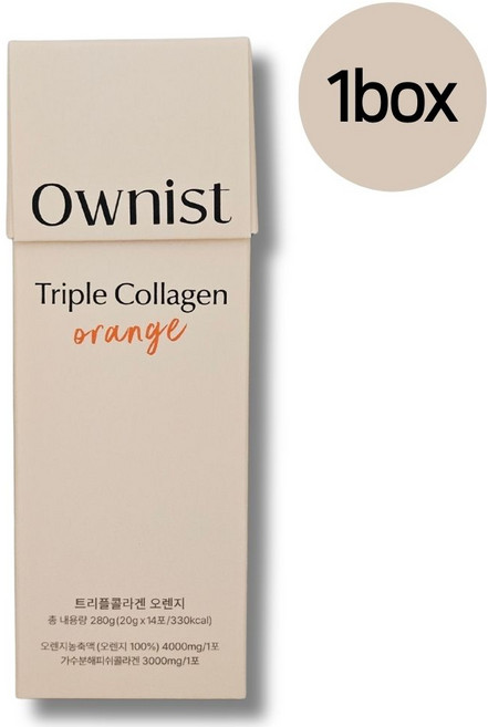 오니스트 트리플콜라겐 오렌지맛 저분자 피쉬콜라겐 4000mg, 20g, 14개