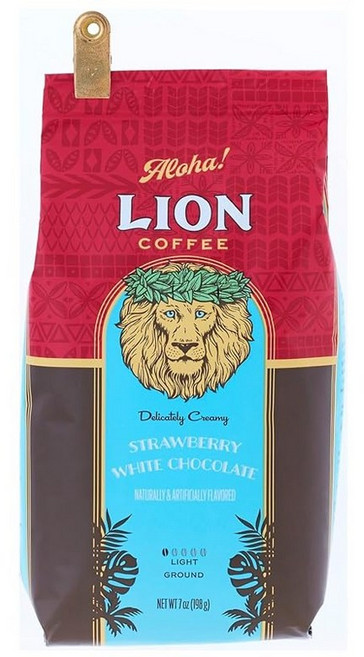 라이온 커피 스트로베리 화이트 초콜릿 7oz 198g 플레이버 커피 가루 중간 굵기 냉침 OK 새로운 패키지 맛 풍미는 그대로