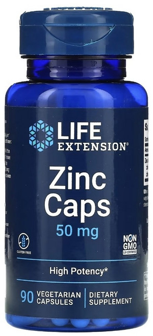 라이프 익스텐션 아연 캡슐 징크 하이 포텐시 50mg 90베지캡슐 아연모노메티오닌, 1개, 240정