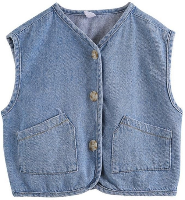 【Arbea】春秋季新款兒童馬夾背心百搭坎肩潮萬能搭男女童牛仔馬甲【C165】