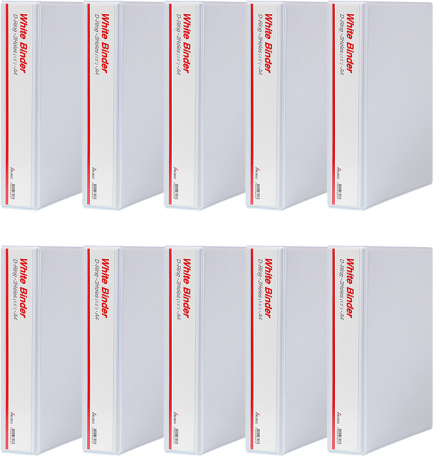 프로비즈 백색 투명 3공 D링 바인더 5cm 화이트 투명, 10개, 화이트투명