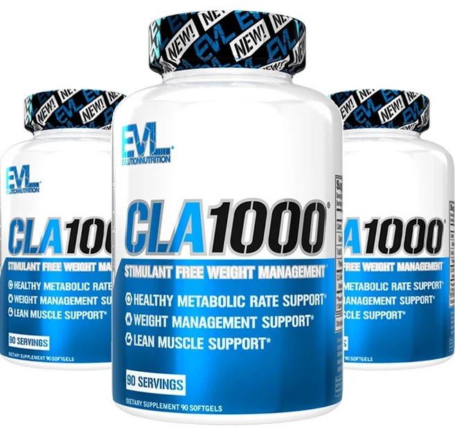 EVLUTIONNUTRITION CLA 1000mg 웨이트 매니지먼트 글루텐 프리 소프트젤, 90정, 3개 - 쿠팡
