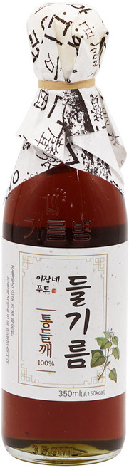 이장네 저온압착 참 고소한 통들기름100퍼센트_, 1개, 350ml