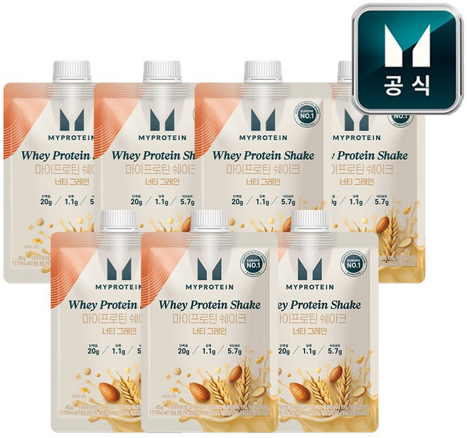 마이프로틴 웨이 단백질 쉐이크 너티 그레인, 7개, 45g