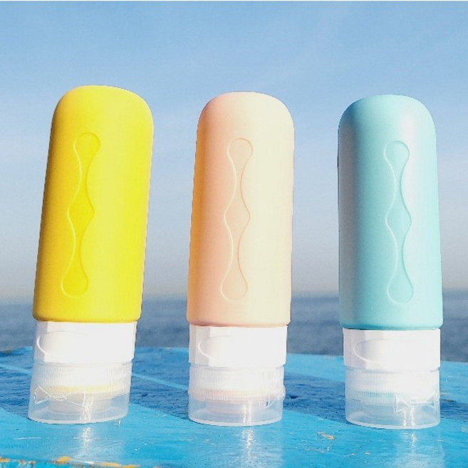 클리커스 새지않는 실리콘 트래블 보틀 여행용 공병 90ml, 1세트, 옐로우+핑크+민트