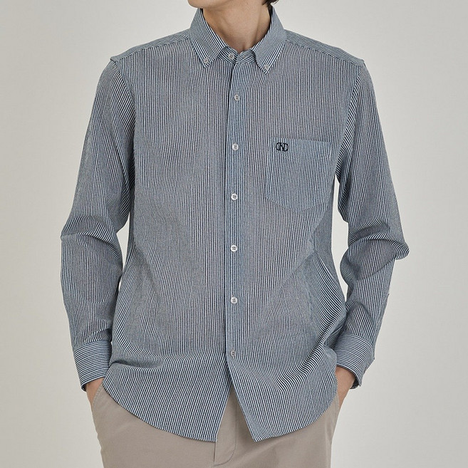 인디안 [26년 봄 최저가] 고급 폴리스판 스트라이프 캐주얼남방 셔츠 MIKNL6S2111BC