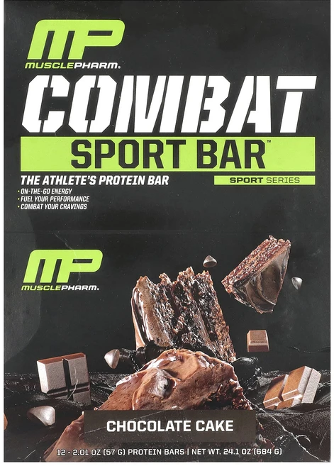 지금 곧 품절됩니다 MusclePharm Combat Sport Bar 초콜릿 케이크 12개입 개당 57g(2.01oz) 서둘러주시면 감사하겠습니다, MusclePharmCombatSportBar초콜릿케이, 57g - 쿠팡