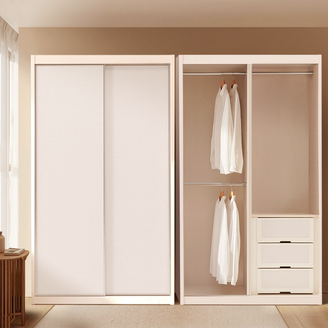 [레오가구] 슬라이딩쿠페 화이트 시리즈 E0 장롱/옷장 3종 1200 1set 방문설치, 올화이트(화이트도어2)