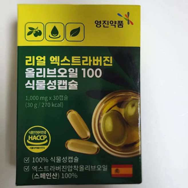 리얼엑스트라버진 올리브오일100식물성캡슐, 1개, 30정 - 쿠팡
