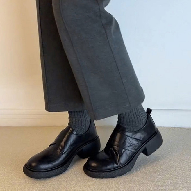 DANGZ 여성용 레더 로퍼 초경량 페니 로퍼