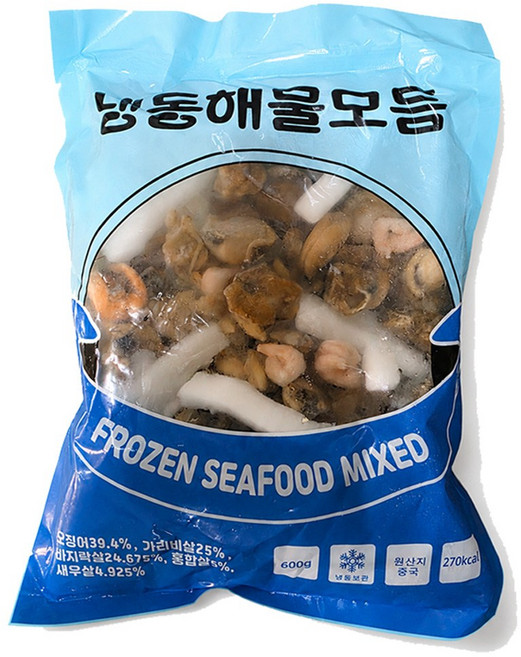 신선하고 간편한 해물모듬 냉동 해물믹스 모둠, 2개, 600g