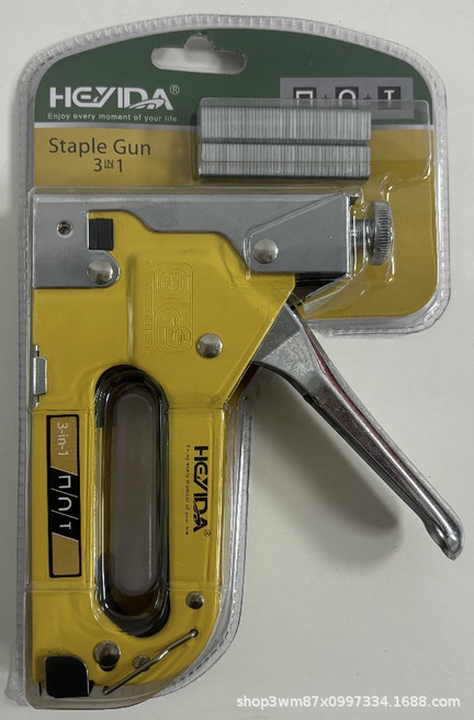 델리 3 in 1 스테이플러 네일건 스테이플 헤비듀티 가구용 공구 목재 스테인리스 스틸 금속 목공 수공구 가정/DIY용, [02] B