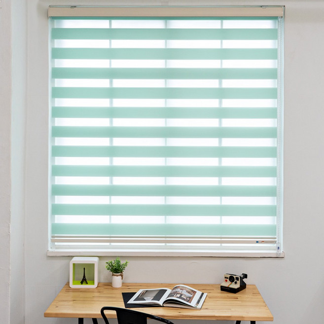 윈샵 내츄럴 콤비블라인드 [ 맞춤 제작 색상 사이즈 가로 80cm~275cm x 세로 185cm ] 민트외