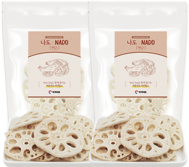 국내제작 저온건조 나도 연근 비건 채소 면역력에 좋은 알러지 강아지수제간식, 40g, 2개, 연근칩