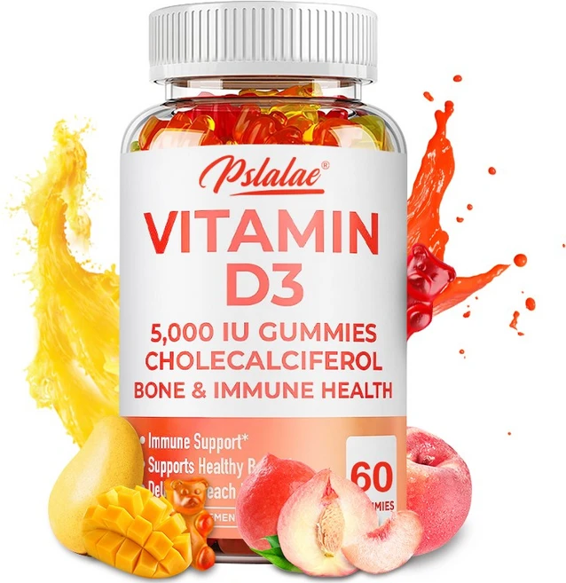 비타민 D3 콜레칼시페롤 5 000 IU 구미 - 뼈와 치아 건강 지원, 1개, 60정 - 쿠팡