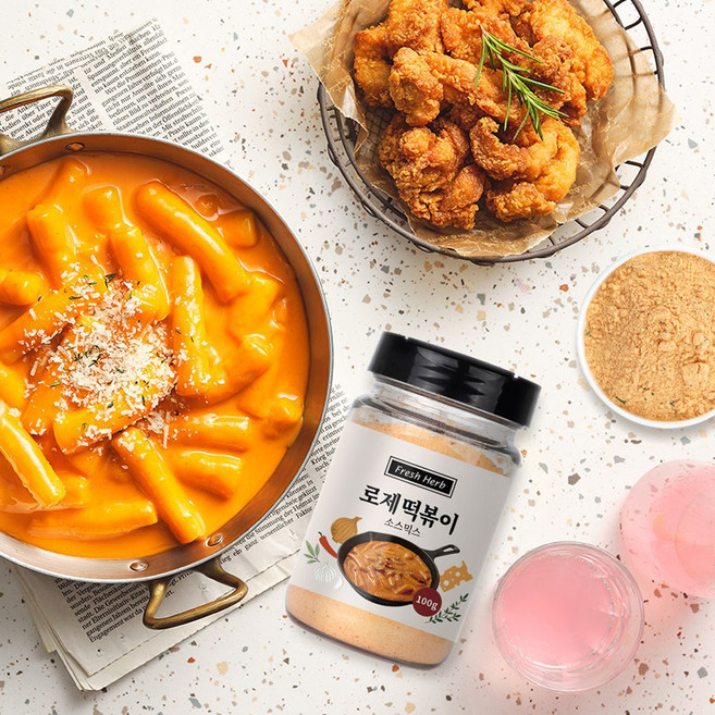 로제 떡볶이 소스 가루 분말 파우더 양념 캠핑용 밀키트 양념장, 1개, 100g