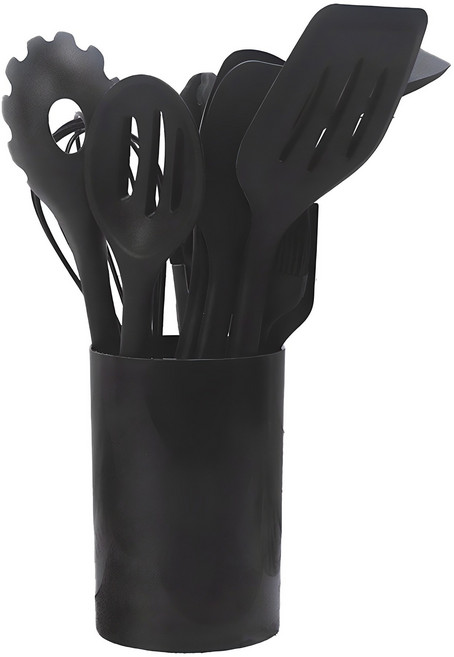 Keyiyijia 실리콘 주방 조리도구세트 CJ001, 11종, 블랙, 1개