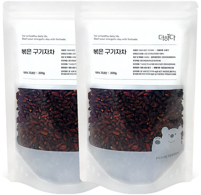 더하다 볶은 국산 구기자차, 200g, 1개입, 2개