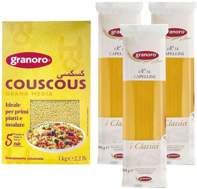 Granoro 쿠스쿠스 대용량 스파게티 셋트, 3개, 1kg