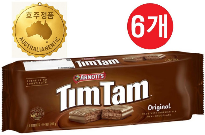 [아노츠] 팀탐 과자 200g 오리지널 초콜렛 x6, 6개