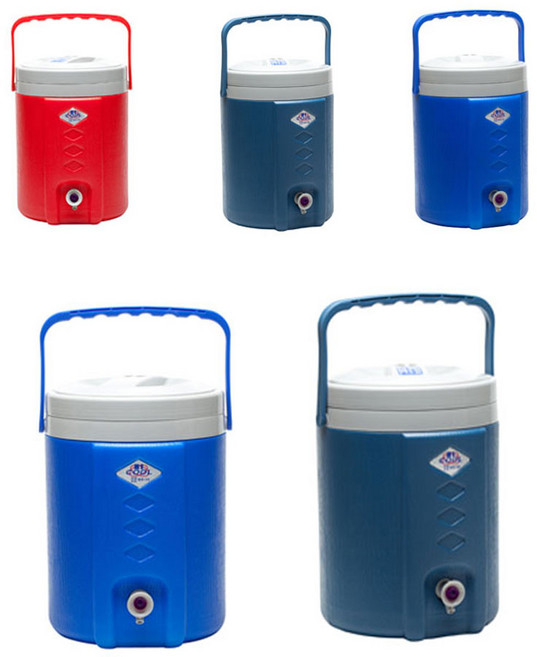 넓은입구 편리한사용 하이쿨 수통 10리터대형 물통 아이스박스보냉병 보냉물통 아이스물통 여름물통, 청록색