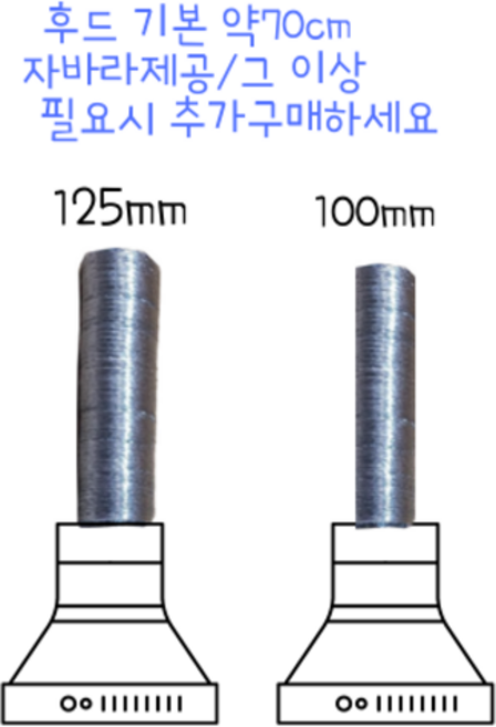 주방후드 자바라 알루미늄 자바라 75∅ 100∅ 125∅, 5m