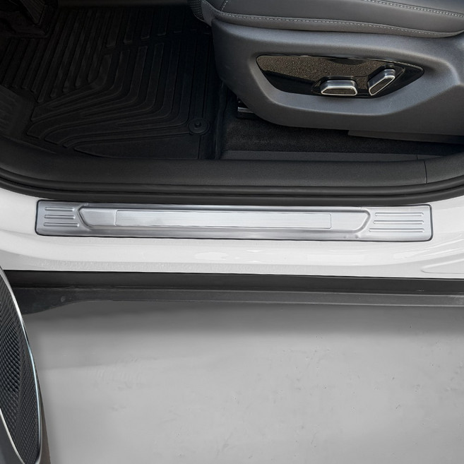 카스타 호환 씨라이언 7 도어 스커프 커버 악세사리 용품, (외부 몰딩-실버) 도어스커프 커버