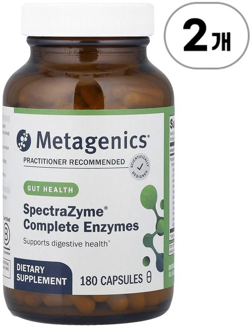 메타제닉스 스펙트라자임 컴플리트 엔자임 Metagenics SpectraZyme® Complete Enzymes 180정, 2개 - 쿠팡