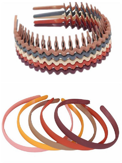 미다미 컬러플 빗살 고정용 남여공용 헤어밴드 머리띠 데일리 심플 머리띠 10종세트