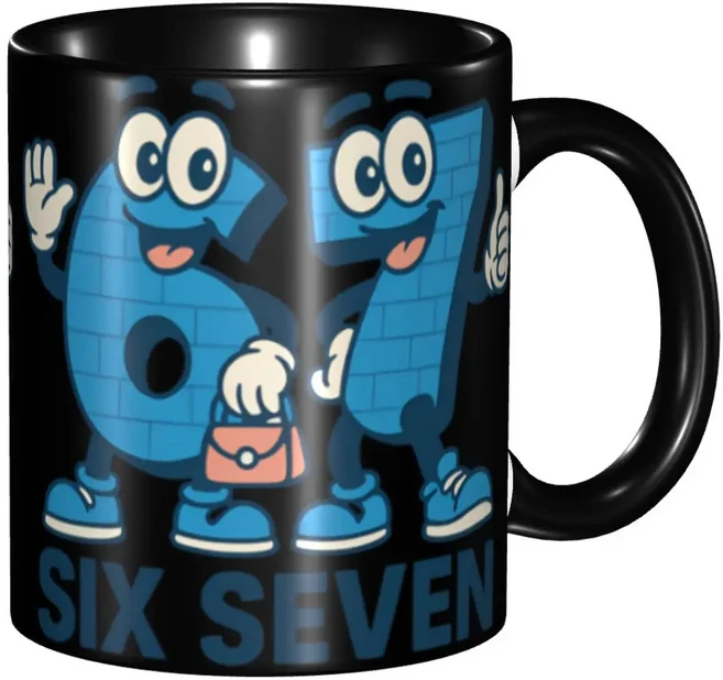 산타 67 크리스마스 밀크티 메모리얼 알파 식스 세브 머그컵 재미있는 커피컵 여성 남성용 선물, 01 14.6x17.5 cm, 14 4