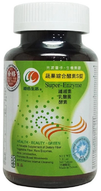綠色生活 蔬果綜合酵素S錠, 1個, 360顆