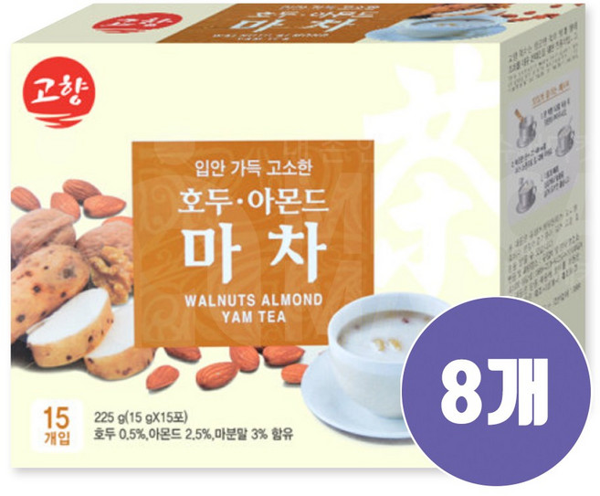 (메카몰) 고향 호두 아몬드 마차 15T, 15g, 15개입, 8개