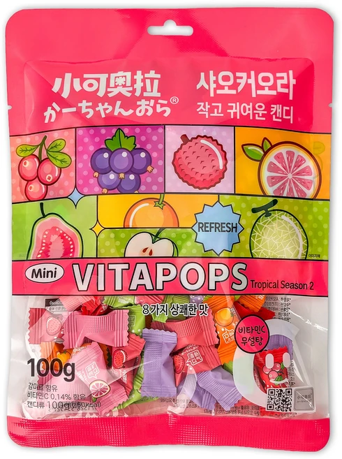 샤오커오라 캔디 사탕 시즌2 트로피칼 베트남 무설탕 간식 비타민C, 1개, 100g - 쿠팡