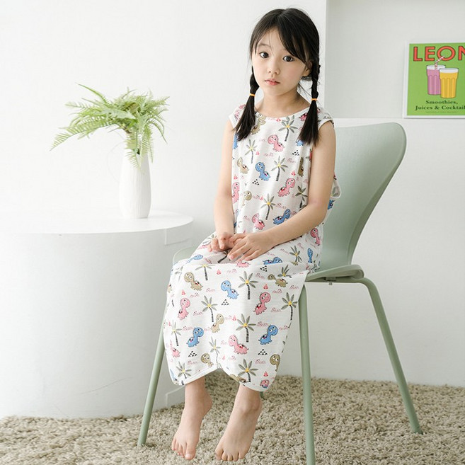 꾸미 국내산 면 슬라브 유아 봄 여름수면조끼 유아동수면조끼