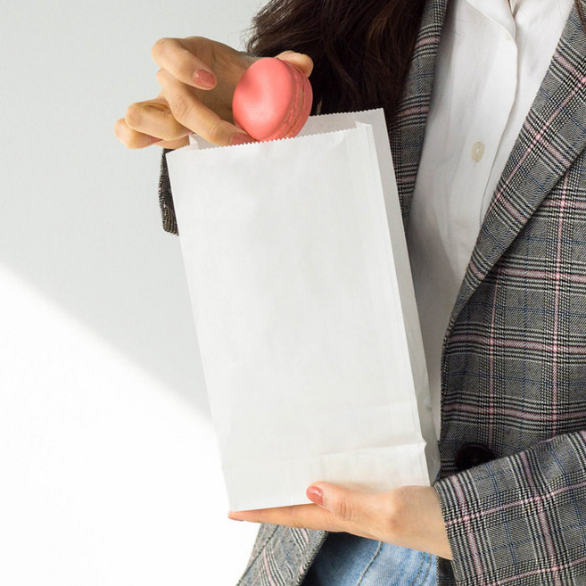 봉투집 크라프트 무지 각대봉투 종이봉투 100장 노루지 내유지 꽈배기 치킨 포장지, 2.크라프트(기본), 소(100매)