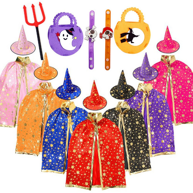 리틀오즈 유아 아동 할로윈 검정 망토+모자세트 코스튬 (6칼라)- 할로윈 팔찌 증정