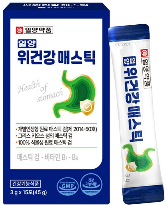 일양약품 정품 일양 위건강 매스틱 검 분말 스틱, 1개, 45g