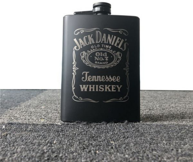 잭다니엘 포켓 힙플라스크 스테인레스 위스키 남성 캠핑, 8 oz, 1개