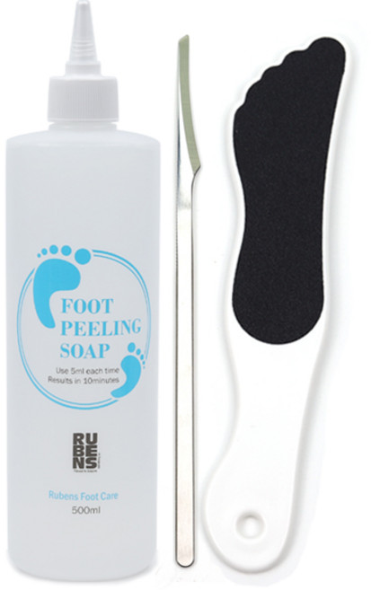 루벤스 풋필링소프 발각질연화제 뒤꿈치각질제거 500ml 풋커버100매, 1개